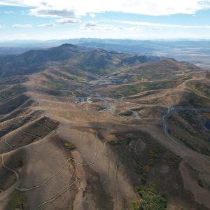 An aerial photo of the Nevada mountains by Drone Operator Trevor Sheffield