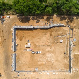 A image of a construction site viewed from above