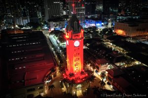Honolulu Drone Shot Clock Tower