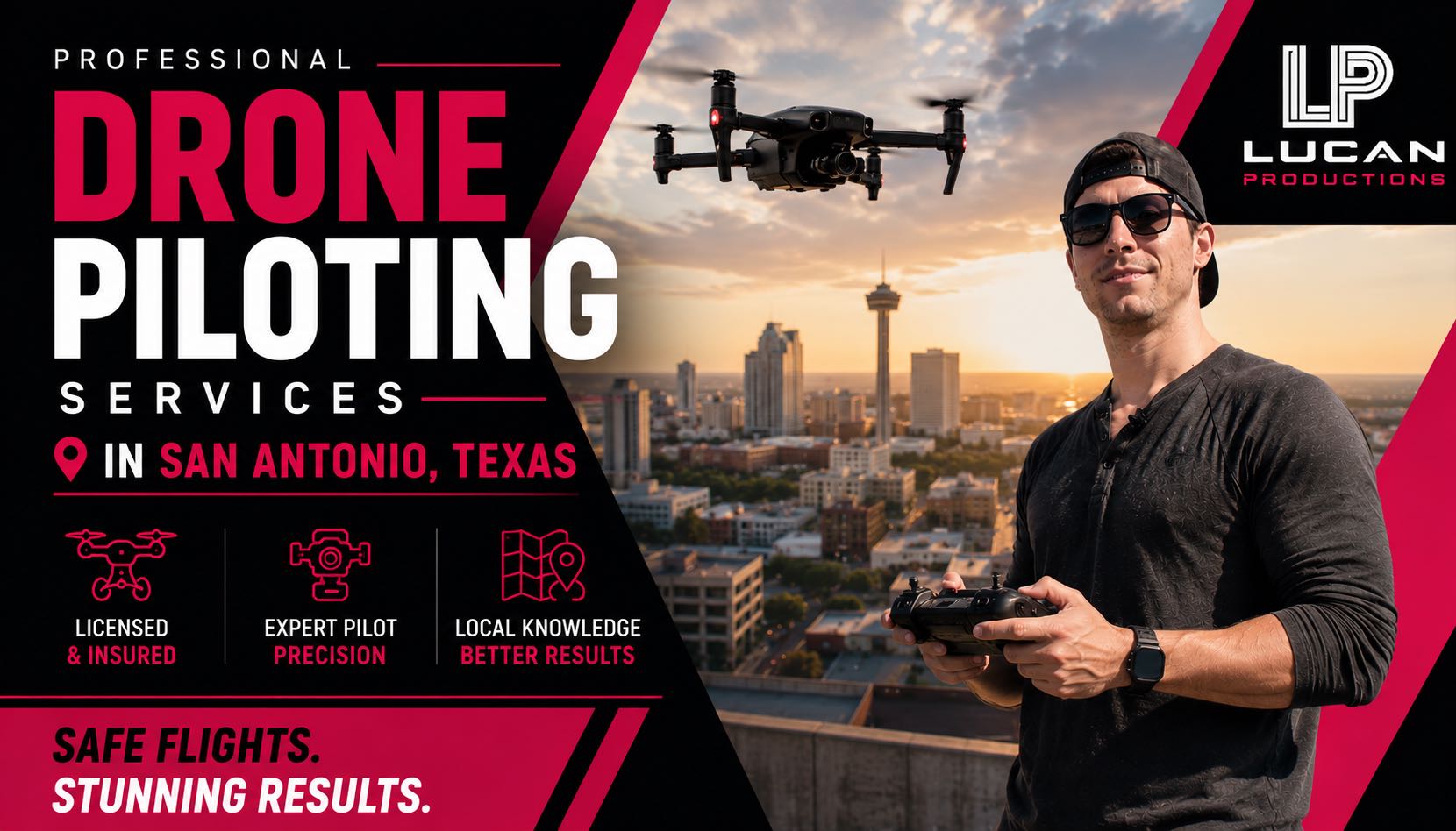 Drone Pilot in San Antonio Texas USA by Lucan Productions