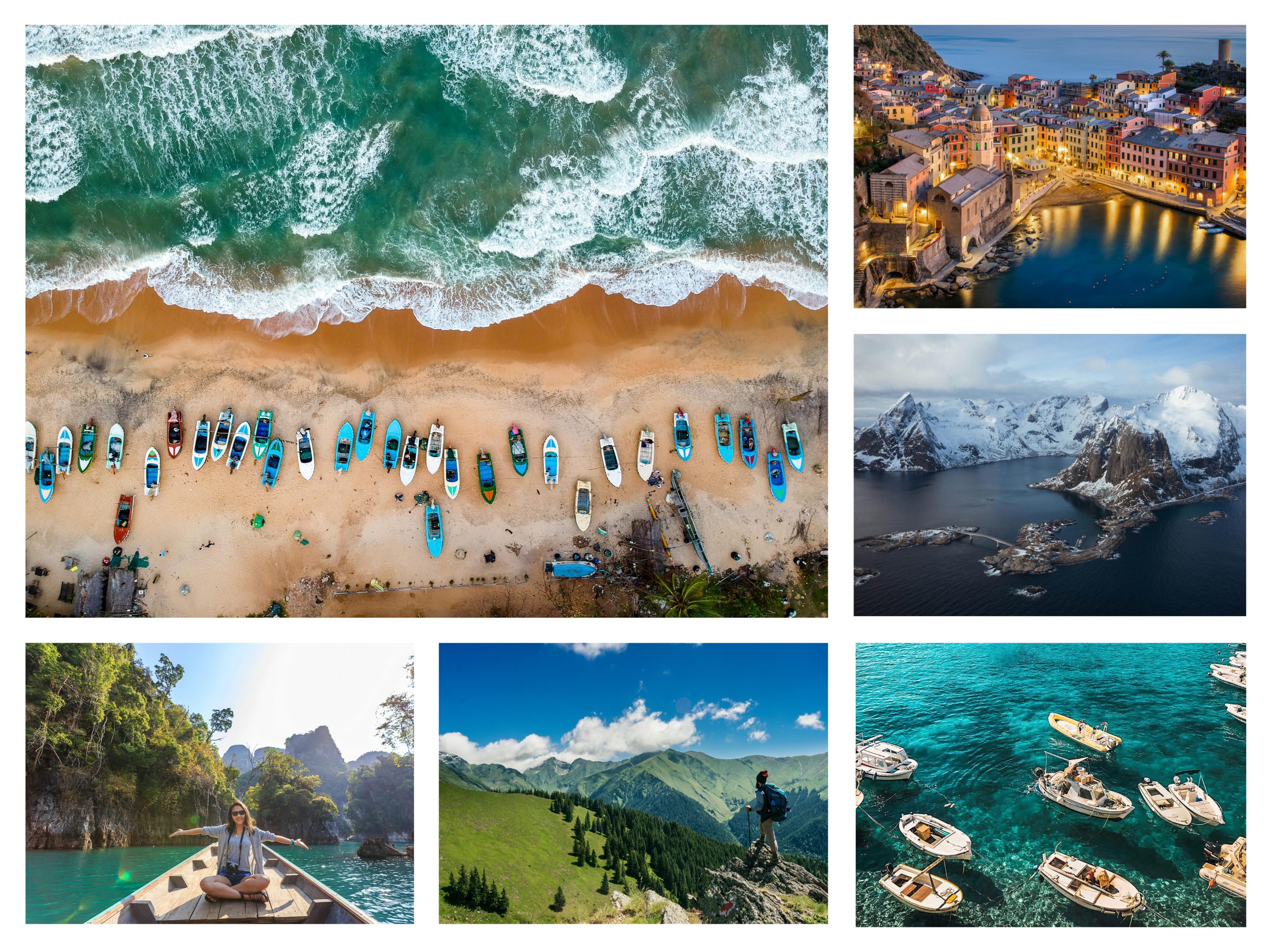 An image with various travel destinations