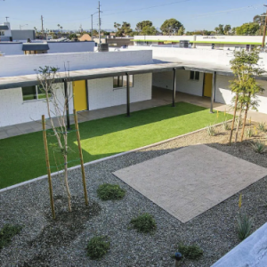 Aerial views and site images of Playton Place development project.