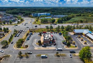 Aerial Fast Food Restaurant and Commercial Plaza