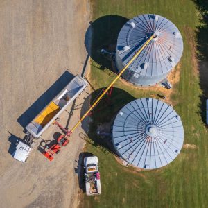Aerial view of Georgia farmland showcasing agriculture and land surveys for rural development.