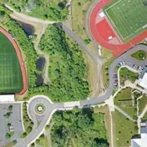 Aerial mapping of land showcasing detailed topography and landscape features.