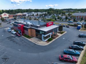 Modern Wendy’s Restaurant With Busy Parking Lot