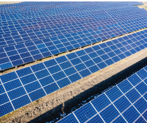 Solar panel farm under inspection for maintenance and performance evaluation.