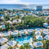 Aerial View Of Coastal Resort Community Near Ocean Drone Capture