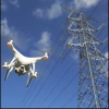 Drone Inspecting High-Voltage Power Lines