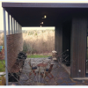 Modern Wood and Glass Home Patio Retreat