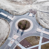 Aerial View of New Roundabout in Developing Area