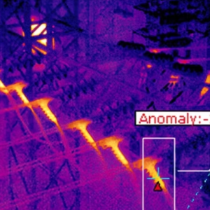 Thermal drone inspection of power lines by Drone Services in Glendale Arizona.