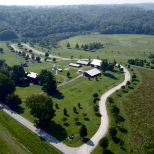 Drone Services in Middletown Ohio capture rural aerial countryside property and rolling hills.