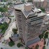 Aerial View of Modern Angular Urban Building