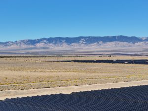 Solar Panels in Desert Mountain Landscape