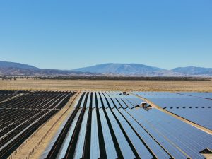 Utility-Scale Solar Farm in Desert Landscape