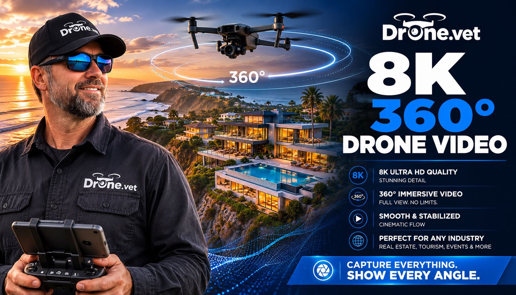 8K 360 Degree Drone Video