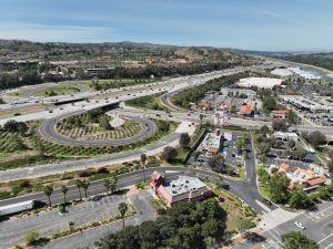 California Highway Roundabout With Mountain Views