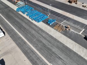 Aerial View of Industrial Storage Yard
