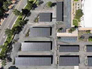 Solar Panel Carports Over Eco-Friendly Parking Lot
