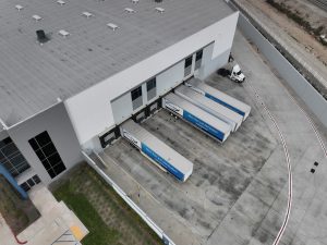 Aerial View of Warehouse Loading Docks