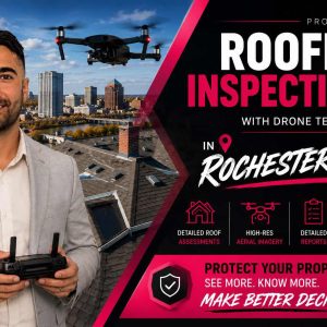 Drone roof inspection service in Rochester, NY by Unmanned Aerial Services.