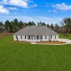 Modern House Green Lawn Captured With Drone