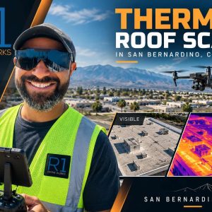 Drone roof inspection San Bernardino thermal scan by R1 Drone Works.
