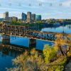 Sacramento California Train and Skyline ART Image