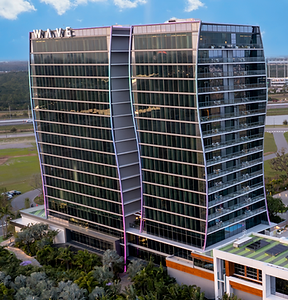 Wave Hotel Glass Facade Aerial Drone Photography